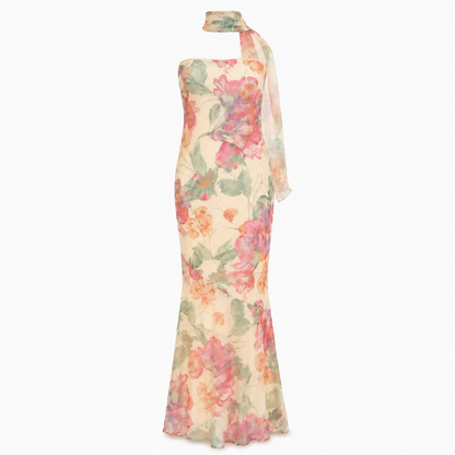 Floral Reverie Chiffon Silhouette Dress