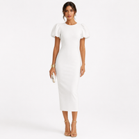 Élara Puff Sleeve Midi Dress