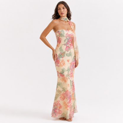 Floral Reverie Chiffon Silhouette Dress
