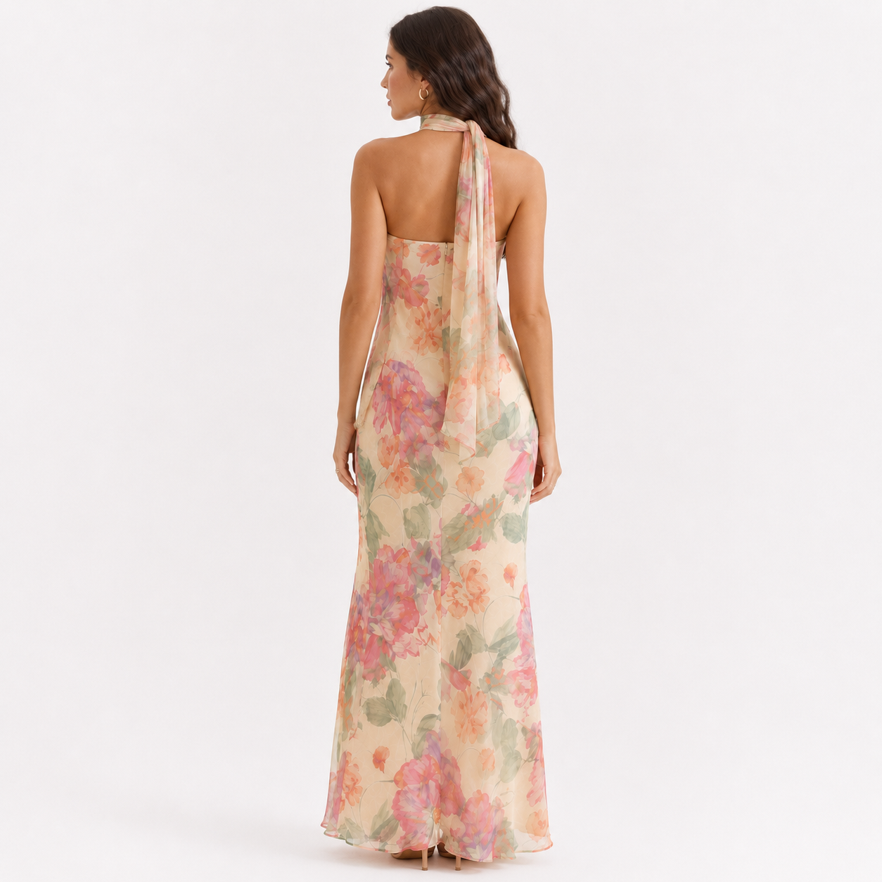 Floral Reverie Chiffon Silhouette Dress