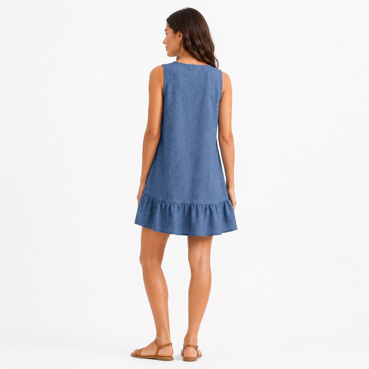Isabelle Sleeveless Ruffle A-Line Midi Dress
