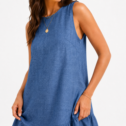 Isabelle Sleeveless Ruffle A-Line Midi Dress