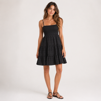 Smocked Tiered Babydoll Mini Dress