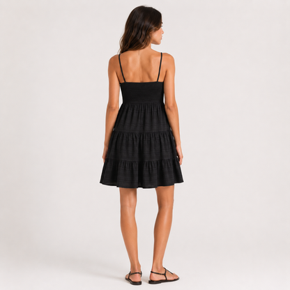 Smocked Tiered Babydoll Mini Dress