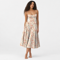 Floral Corset Midi Dress