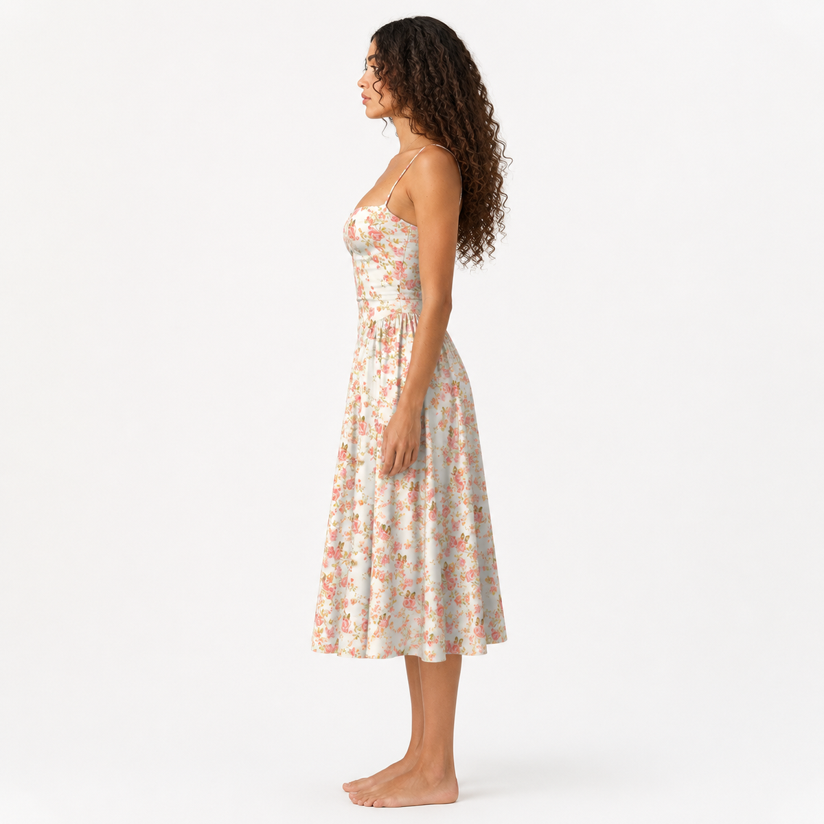 Floral Corset Midi Dress