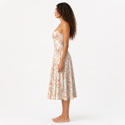 Floral Corset Midi Dress