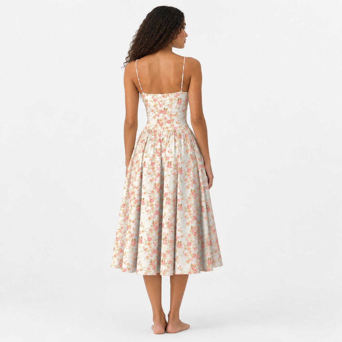 Floral Corset Midi Dress
