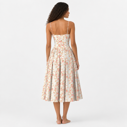 Floral Corset Midi Dress