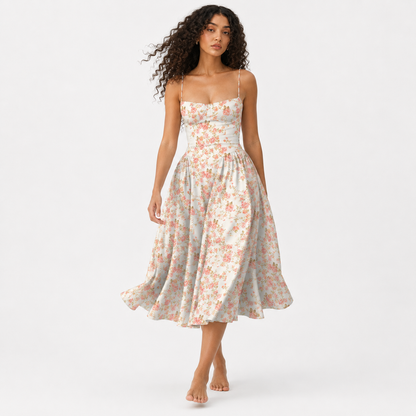 Floral Corset Midi Dress