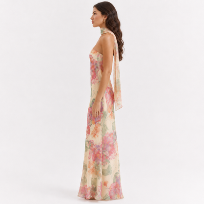 Floral Reverie Chiffon Silhouette Dress